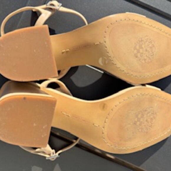 Vince Camuto beige/nude/cream strappy heeled sandals - 9.5 - Picture 10 of 10
